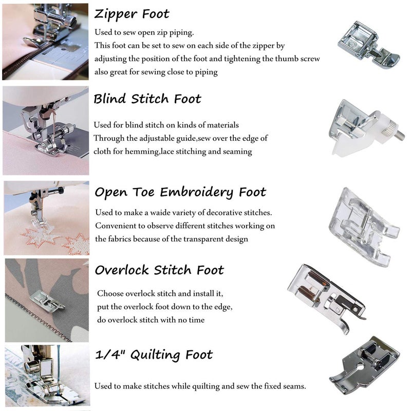 Windman Presser Feet Set 11Pcs Snap On Sewing Machine Foot for Brother Singer Janome Babylock Kenmore Low Shank Sewing Machine Use - Image 4